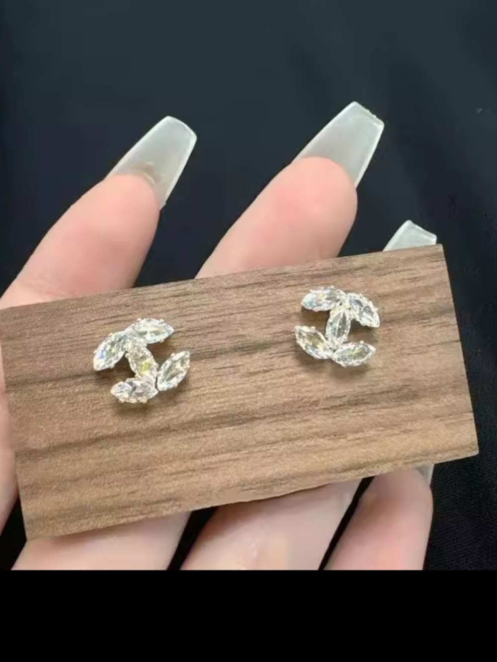 Double C multi stone luxury fashion earrings